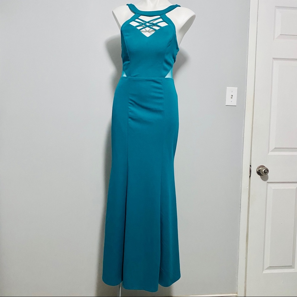 🌴 New Teal City Triangles Mermaid Dress